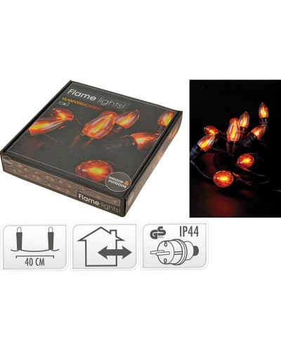 Lifetime LED Garland 5.1 m + 1.5 m, Black, Flame Effect
